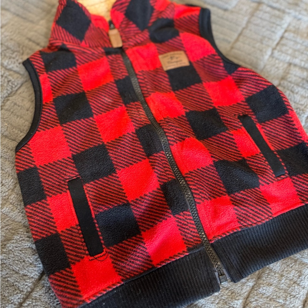 Champion Red and Black Checkered Vest